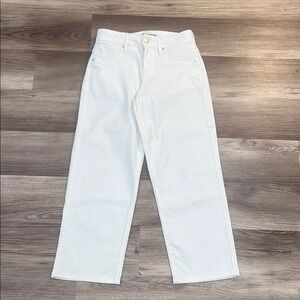 Royalty For‎ Me Women's Small Jeans White Rayon Blend Straight Stretch Mid Rise